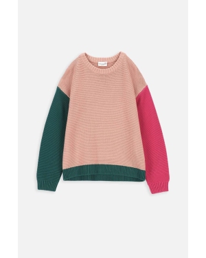 Coccodrillo sweter dziecięcy kolor różowy lekki
