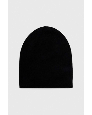 Answear Lab czapka wełniana kolor czarny z cienkiej dzianiny wełniana