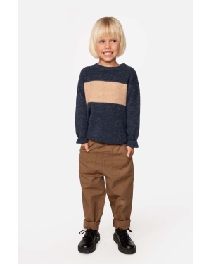 Coccodrillo spodnie bawełniane dziecięce kolor brązowy gładkie
