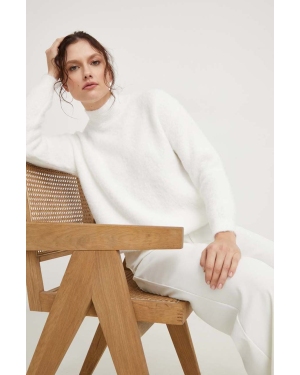 Answear Lab sweter damski kolor biały z półgolfem
