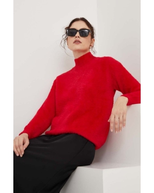 Answear Lab sweter damski kolor czerwony z półgolfem