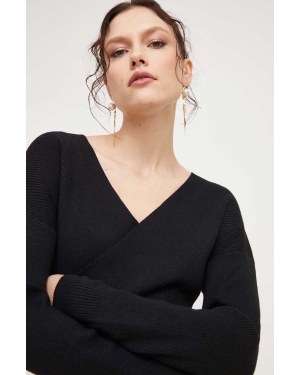 Answear Lab sweter z wełną kolor czarny lekki