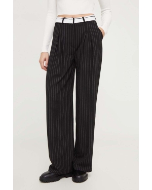Answear Lab spodnie bawełniane kolor czarny szerokie high waist