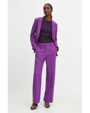 Medicine spodnie damskie kolor fioletowy szerokie high waist