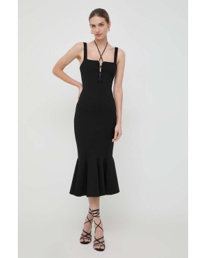 Marciano Guess sukienka AMELIA kolor czarny midi dopasowana 4RGK59 6375Z