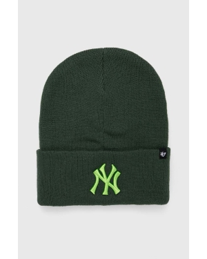 47brand czapka MLB New York Yankees kolor zielony z grubej dzianiny