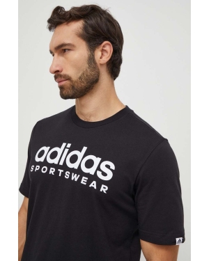 adidas t-shirt bawełniany męski kolor czarny z nadrukiem IW8833