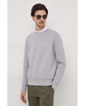 Calvin Klein bluza męska kolor szary gładka