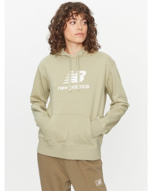 New Balance Bluza Essentials Stacked Logo Hoodie WT31533 Zielony Regular Fit