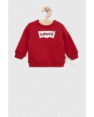 Levi's bluza bawełniana dziecięca kolor czerwony z nadrukiem