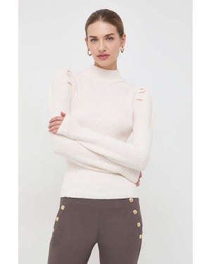 Morgan sweter damski kolor beżowy ciepły z półgolfem