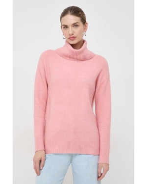 Morgan sweter damski kolor różowy ciepły z golfem