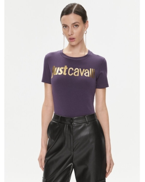 Just Cavalli T-Shirt 75PAHT00 Fioletowy Regular Fit