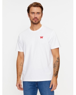 Wrangler T-Shirt Sign Off 112341126 Biały Regular Fit