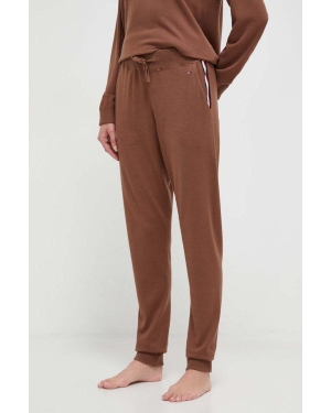 Tommy Hilfiger spodnie lounge kolor brązowy gładkie