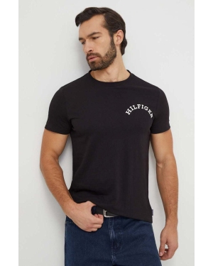 Tommy Hilfiger t-shirt bawełniany męski kolor czarny z nadrukiem MW0MW33686
