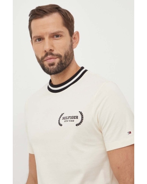 Tommy Hilfiger t-shirt bawełniany męski kolor beżowy MW0MW33681