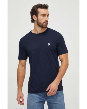 Tommy Hilfiger t-shirt bawełniany męski kolor granatowy z aplikacją MW0MW33987