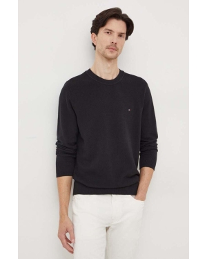 Tommy Hilfiger sweter bawełniany kolor czarny lekki MW0MW33511