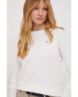 Tommy Hilfiger sweter bawełniany kolor biały lekki WW0WW41142