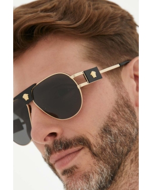 Versace okulary przeciwsłoneczne męskie kolor złoty