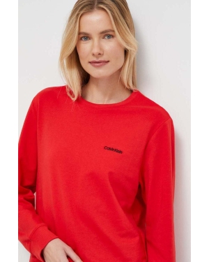 Calvin Klein Underwear bluza lounge kolor czerwony gładka