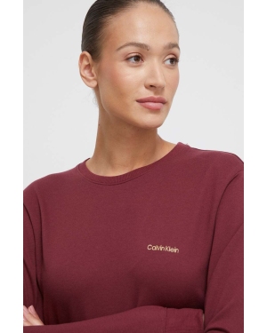 Calvin Klein Underwear bluza lounge kolor bordowy gładka