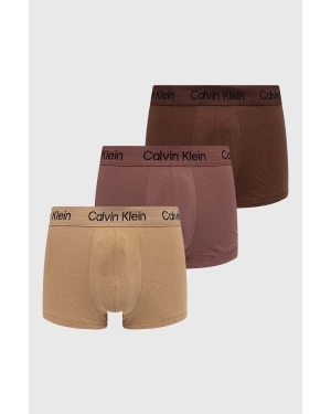 Calvin Klein Underwear bokserki 3-pack męskie kolor brązowy