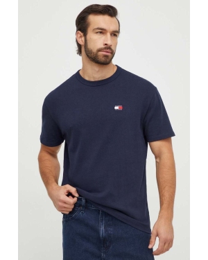 Tommy Jeans t-shirt bawełniany kolor granatowy z aplikacją DM0DM17995