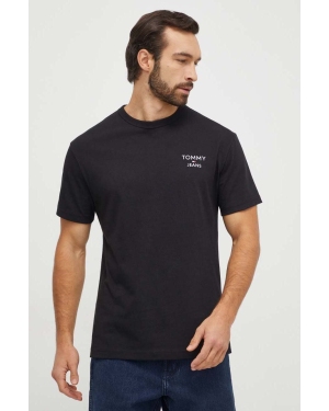 Tommy Jeans t-shirt bawełniany męski kolor czarny z aplikacją DM0DM18872