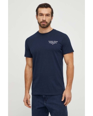 Tommy Jeans t-shirt bawełniany męski kolor granatowy z nadrukiem DM0DM18265