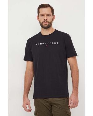 Tommy Jeans t-shirt bawełniany kolor czarny z aplikacją DM0DM17993