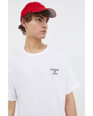 Tommy Jeans t-shirt bawełniany męski kolor biały z aplikacją DM0DM18872
