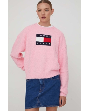 Tommy Jeans sweter damski kolor różowy