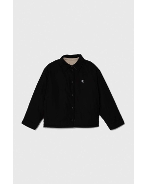 Calvin Klein Jeans kurtka dwustronna dziecięca kolor czarny