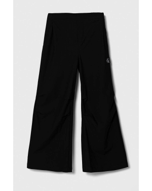 Calvin Klein Jeans spodnie dziecięce kolor czarny gładkie