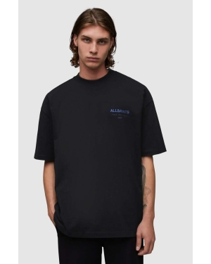 AllSaints t-shirt bawełniany UNDERGROUND SS CREW męski z nadrukiem