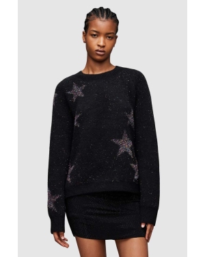 AllSaints sweter z wełną Star kolor czarny