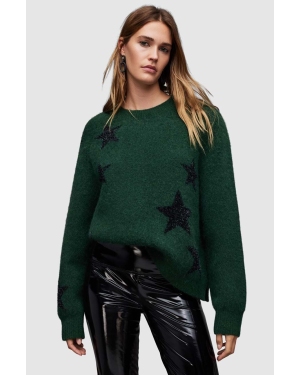 AllSaints sweter z wełną Star kolor zielony