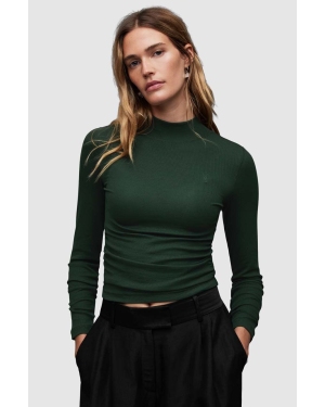 AllSaints sweter Rina damski kolor zielony z golfem