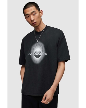 AllSaints t-shirt bawełniany Solaris męski kolor czarny z nadrukiem