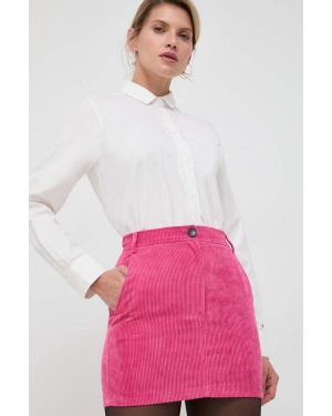 Patrizia Pepe spódnica sztruksowa kolor różowy mini ołówkowa