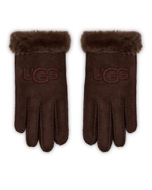 Ugg Rękawiczki Damskie W Sheepskin Embroider Glove 20931 Bordowy