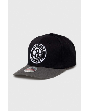 Mitchell&Ness czapka z daszkiem z domieszką wełny Brooklyn Nets kolor czarny z aplikacją