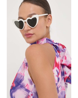 Saint Laurent okulary przeciwsłoneczne damskie kolor beżowy