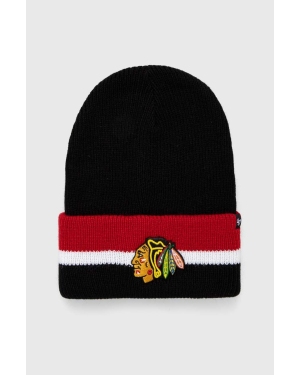 47brand czapka NHL Chicago Blackhawks kolor czarny z cienkiej dzianiny