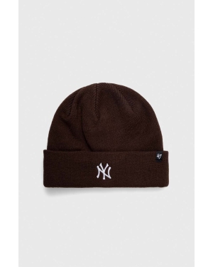 47brand czapka New York Yankees Randle kolor brązowy z grubej dzianiny