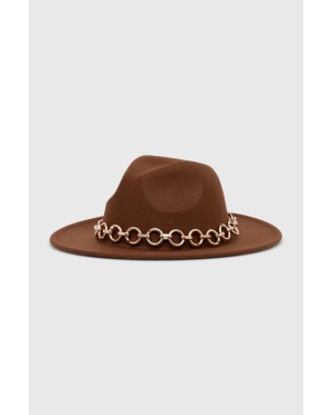 Answear Lab kapelusz kolor brązowy