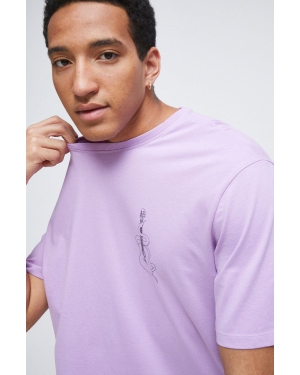 Medicine t-shirt bawełniany kolor fioletowy z nadrukiem