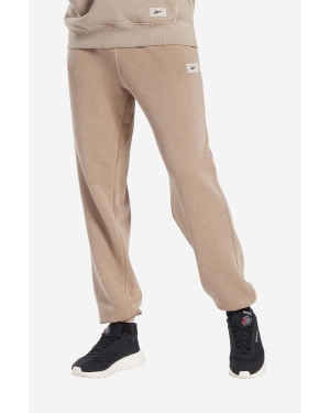 Reebok Classic spodnie dresowe bawełniane Natural Dye FT kolor beżowy gładkie HT8197-BEZOWY